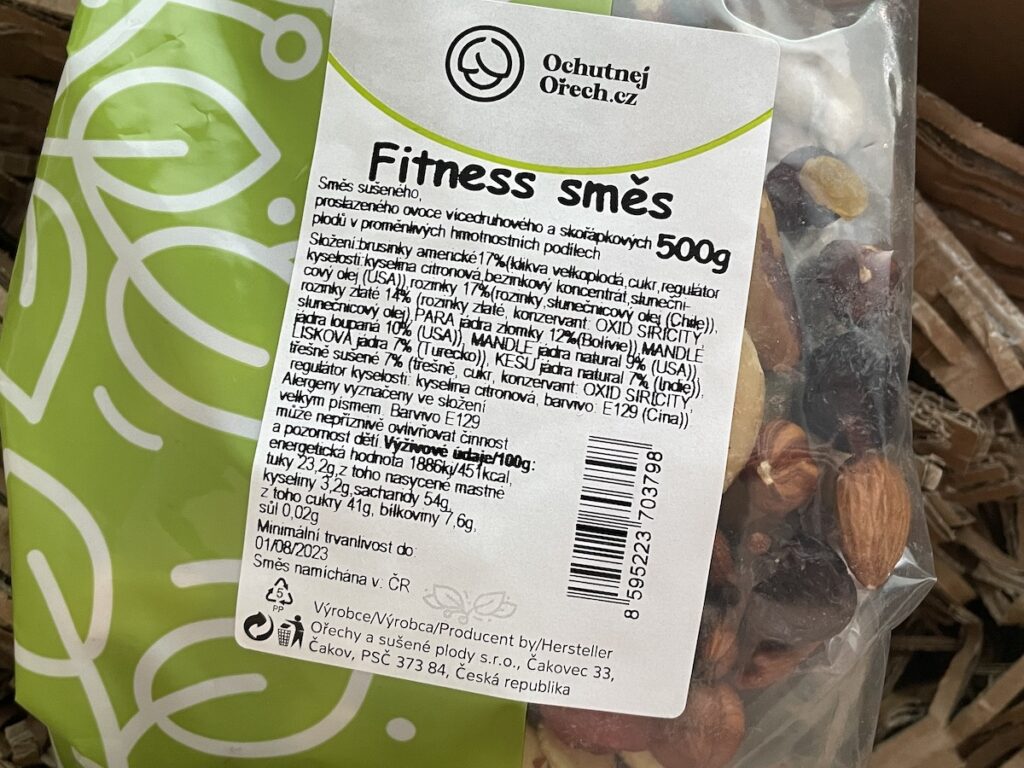 Složení Fitness směs od Ochutnej ořech
